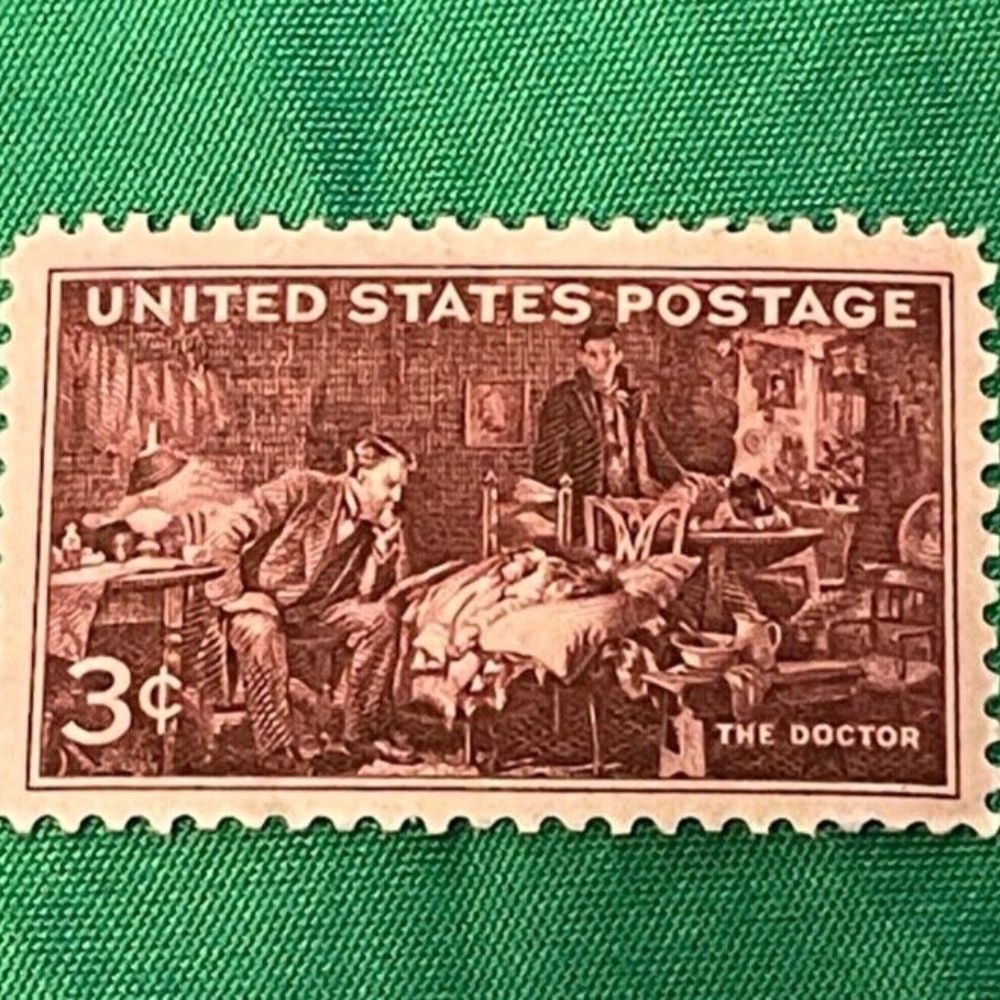 1947 U.S. 3 Cents The Doctor Sc# 949 Two Stamps Mnh Og Rare Uncirculated